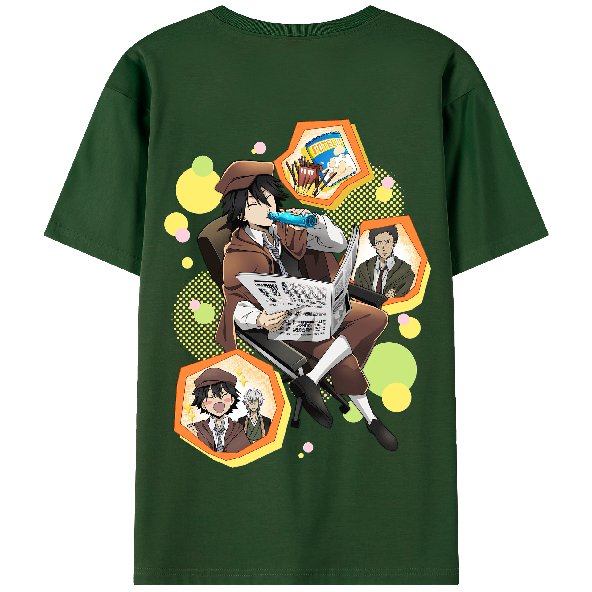 （画像用） 文豪ストレイドッグス Bungo Stray Dogs 綿100％半袖Tシャツ（背面プリント）